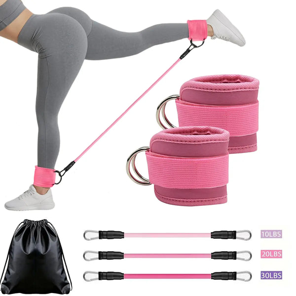 Adjustable Ankle Strap Resistance Band for Home Workout, Elastic Training Band for Legs & Glutes, Fitness Accessory Summervibes