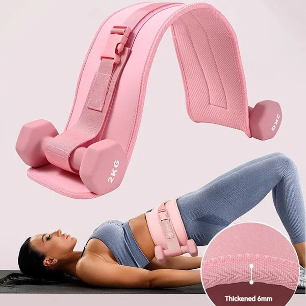 Adjustable Hip Thrust Belt for Glute Bridge Workouts - Supports Dumbbells, Kettlebells, and Plates - Home Gym Fitness Accessory